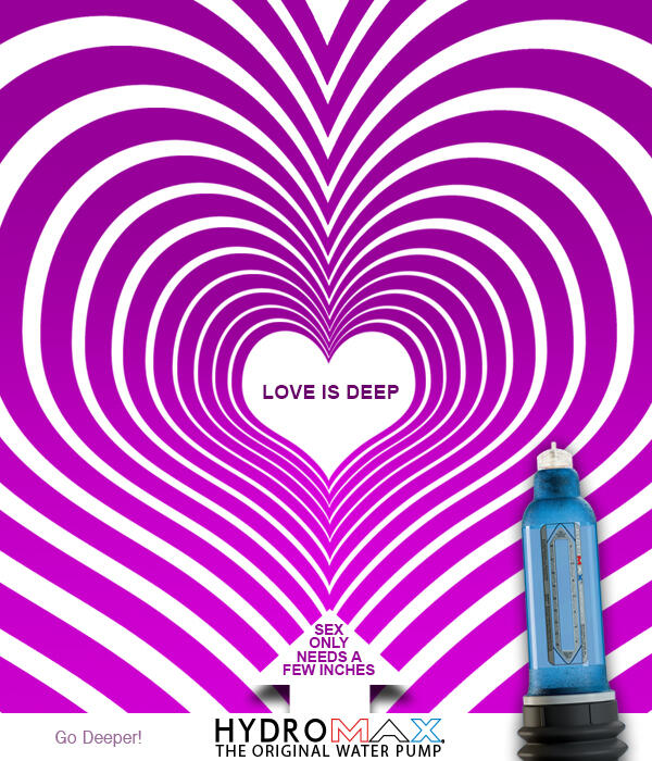 世界NO.1ペニスポンプ　バスメイト ハイドロマックスの広告イメージ：本当の愛はあと数センチ先にあ
