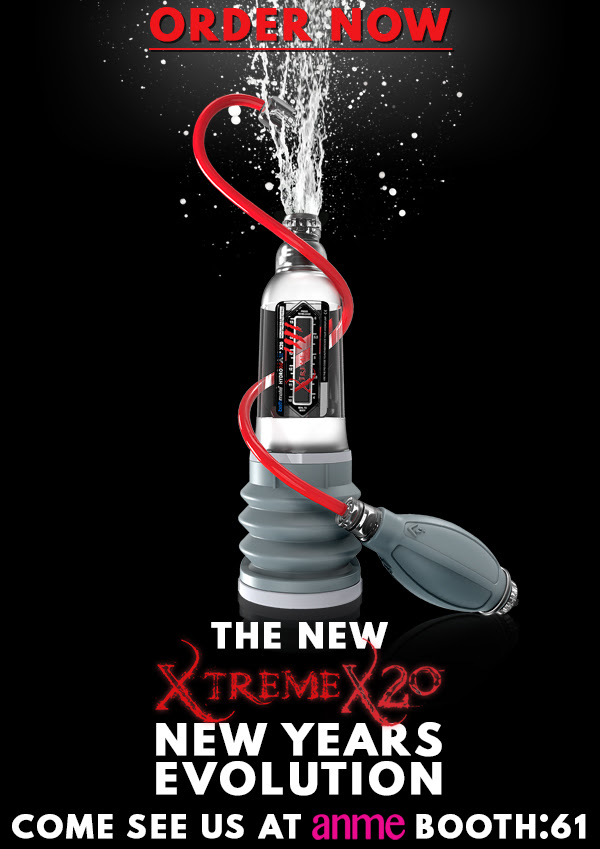 世界NO.1ペニスポンプ　バスメイト ハイドロマックスの広告イメージ：ハイドロマックスXtreme20：販売開始の告知イメージ
